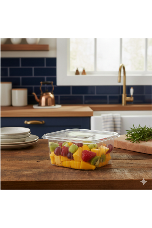 500 cc Sızdırmaz Kap Düz Kapak