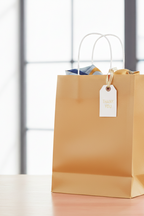 18x8x24 ALTIN Renk Karton Çanta 25 Li Beyaz Sap